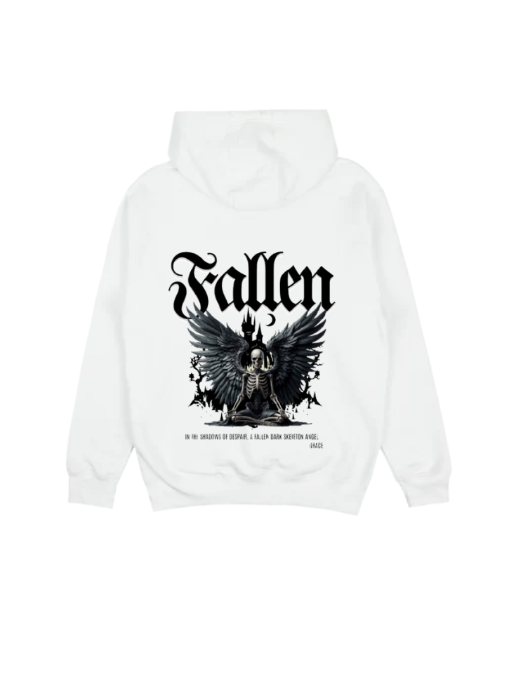 FALLEN SKULL WHITE HOODIE