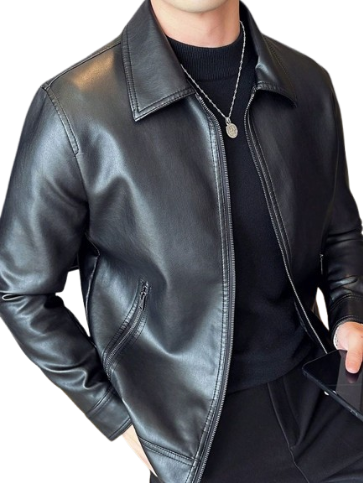 LEATHER JACKET PLAIN COW LEATHER